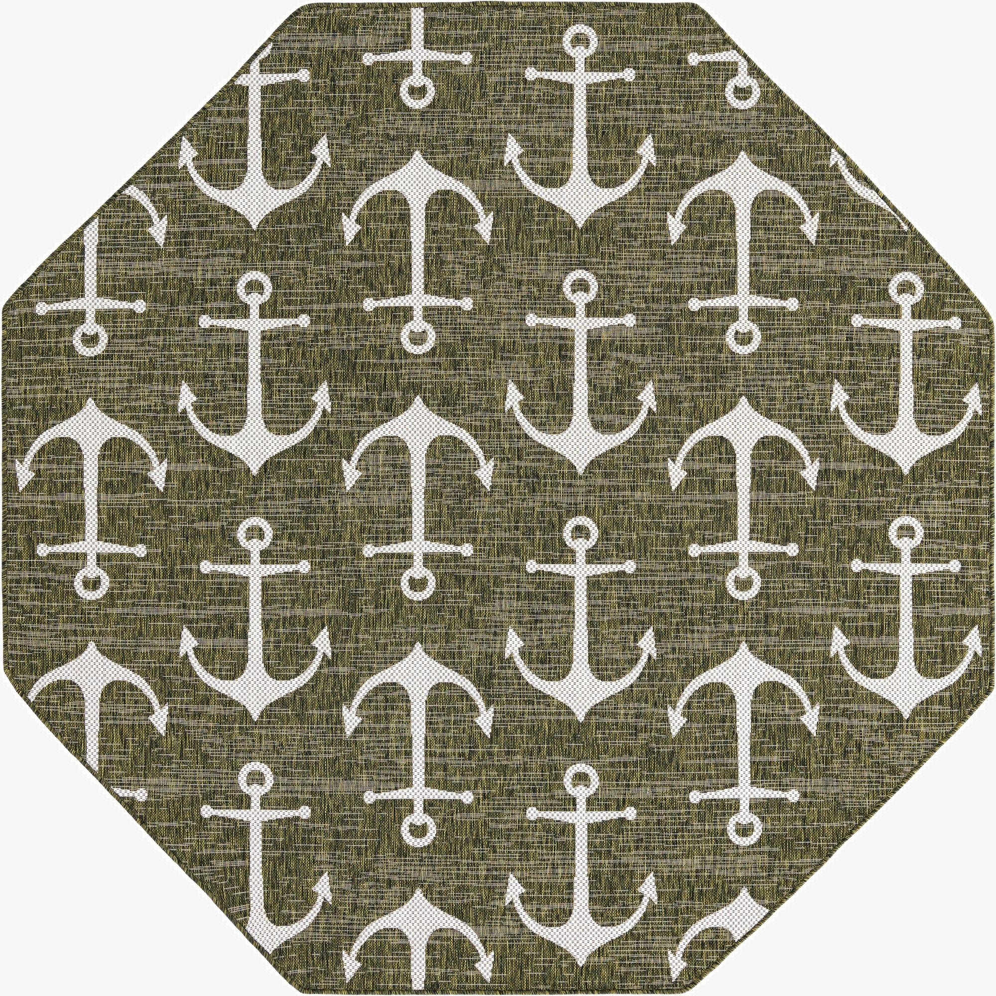 7' 10 x 7' 10  Washable Coastal Indoor / Outdoor Octagon Rug