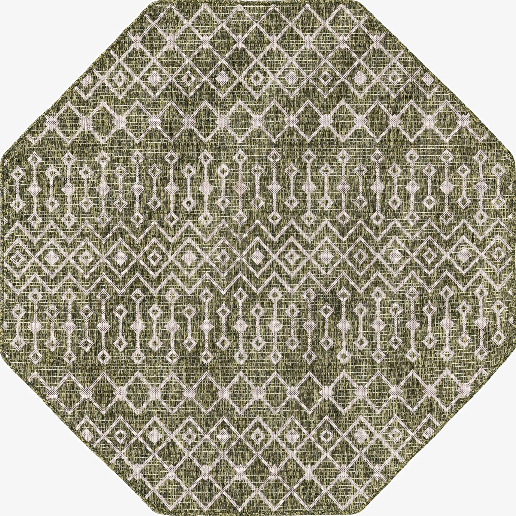 5' 3 x 5' 3 Washable Lattice Indoor / Outdoor Octagon Rug