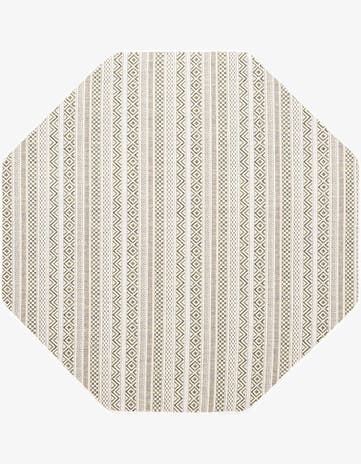 5' 3 x 5' 3 Easy-Clean Ribbon Indoor / Outdoor Octagon Rug