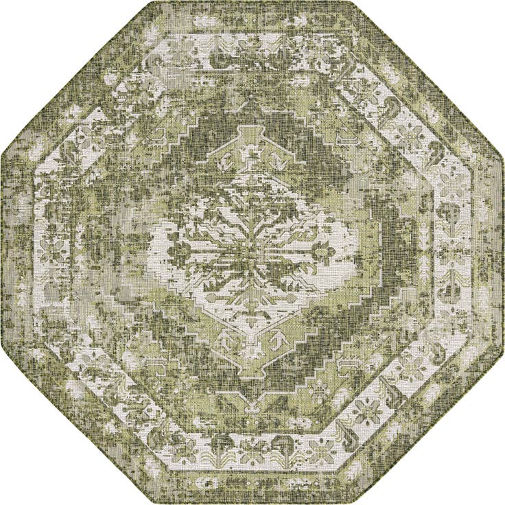 Detail image of 7' 10 x 7' 10 Easy-Clean Traditional Indoor / Outdoor Octagon Rug
