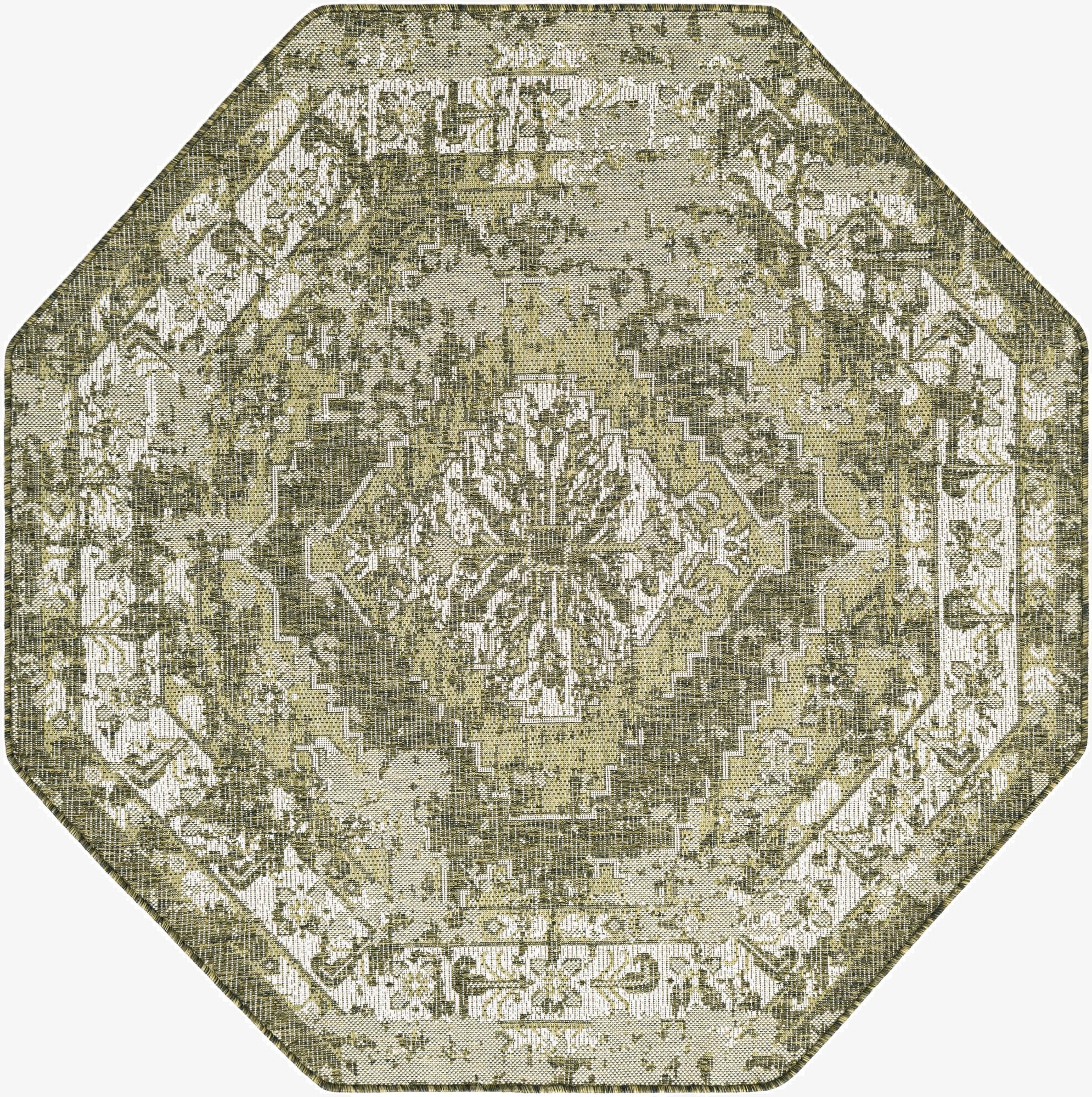 5' 3 x 5' 3  Washable Traditional Indoor / Outdoor Octagon Rug