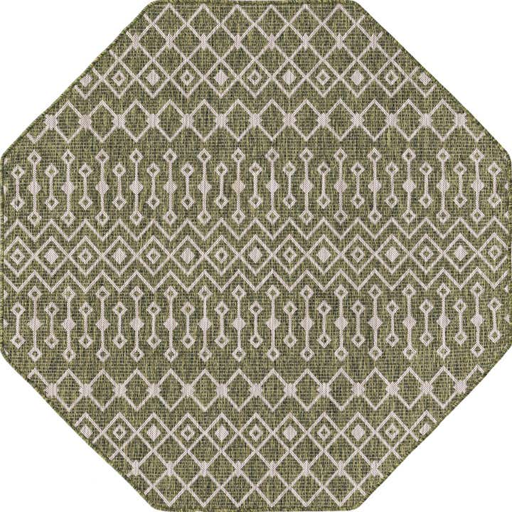 5' 3 x 5' 3 Easy-Clean Trellis Indoor / Outdoor Octagon Rug