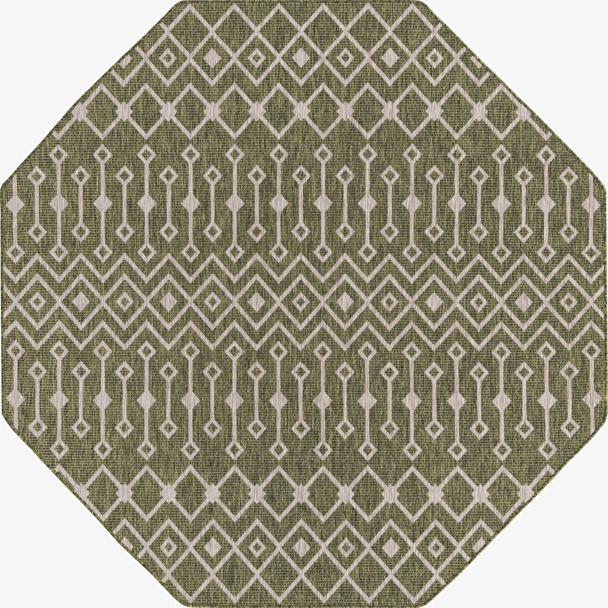 7' 10 x 7' 10  Washable Trellis Indoor / Outdoor Octagon Rug