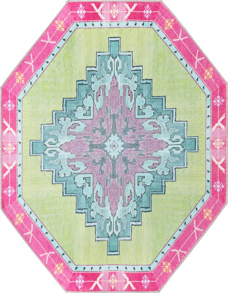 Detail image of 5' x 5' Washable Timeless Octagon Rug