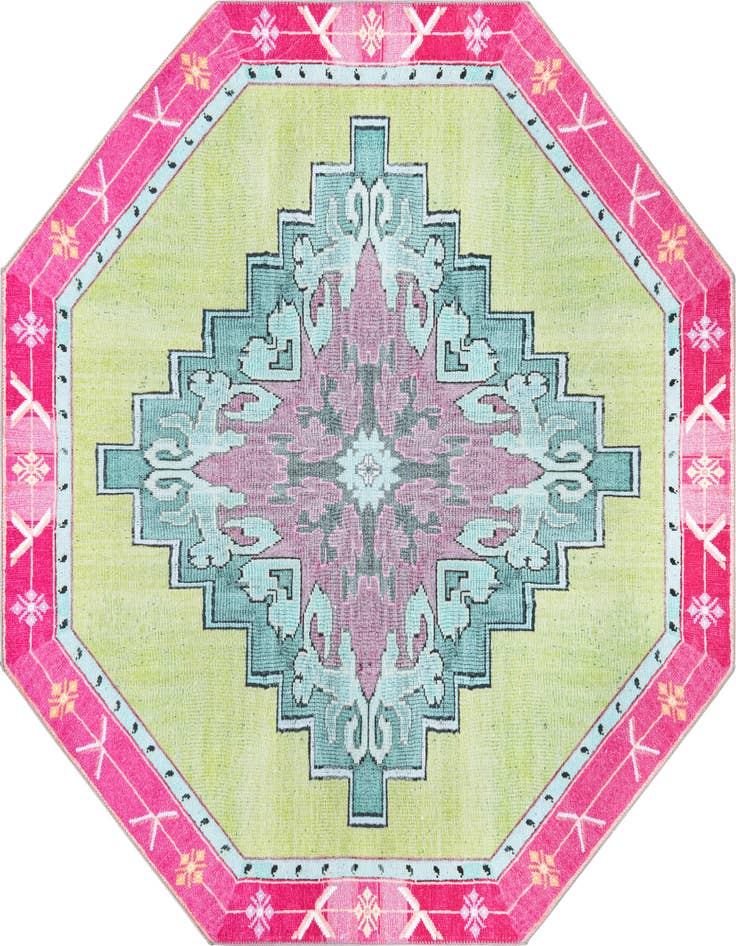 Detail image of 7' 6 x 7' 6 Washable Timeless Octagon Rug