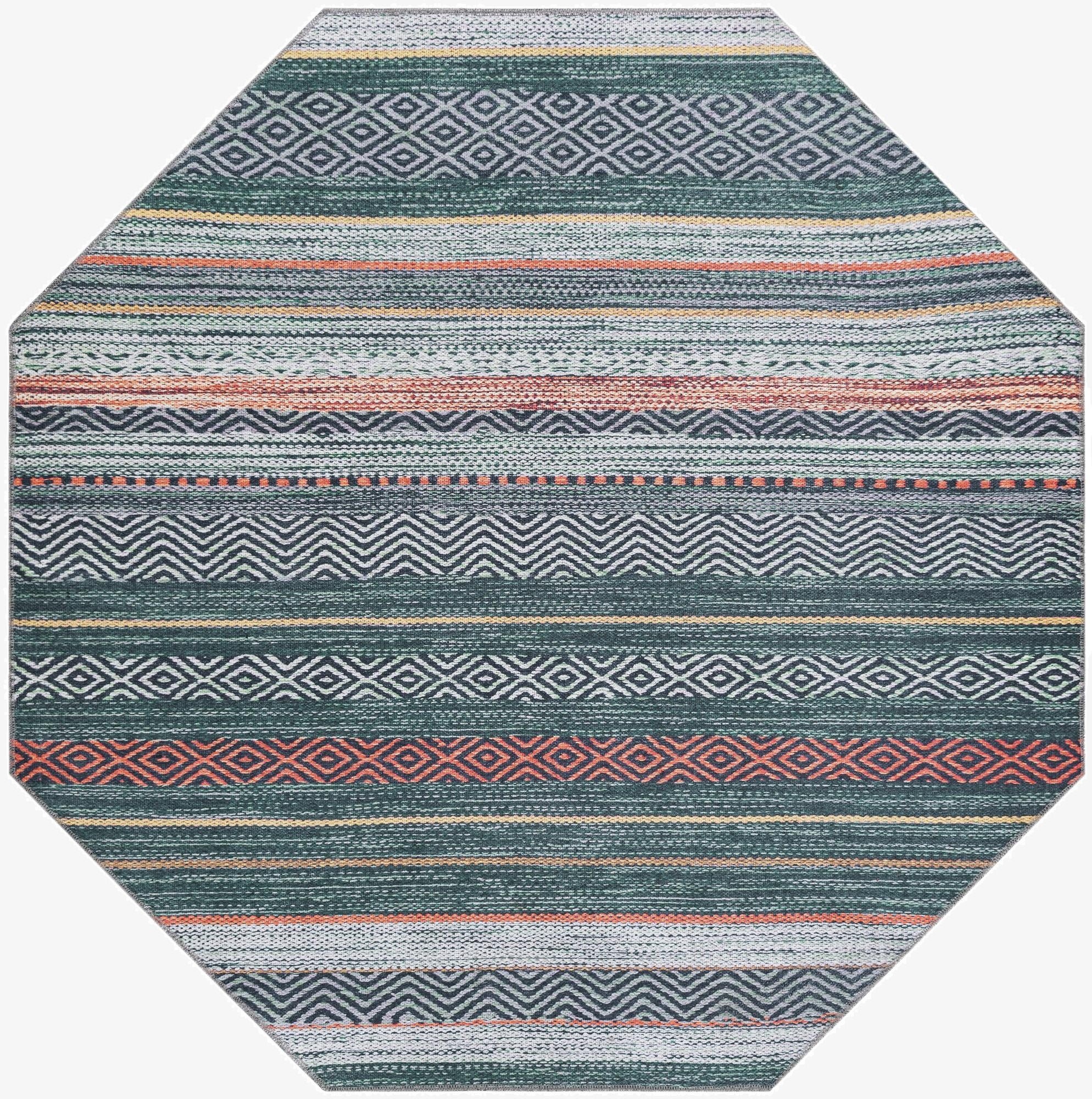 5' x 5'  Washable Yara Octagon Rug