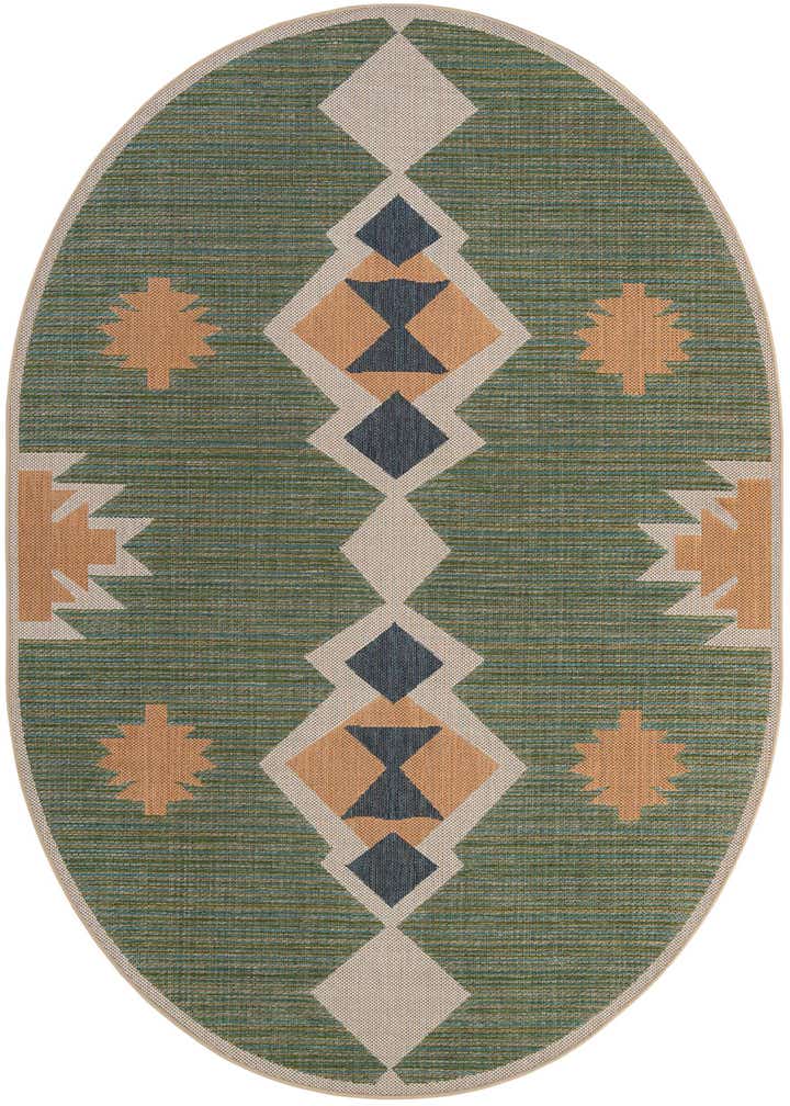 7' 10 x 10' Easy-Clean Baja Indoor / Outdoor Oval Rug
