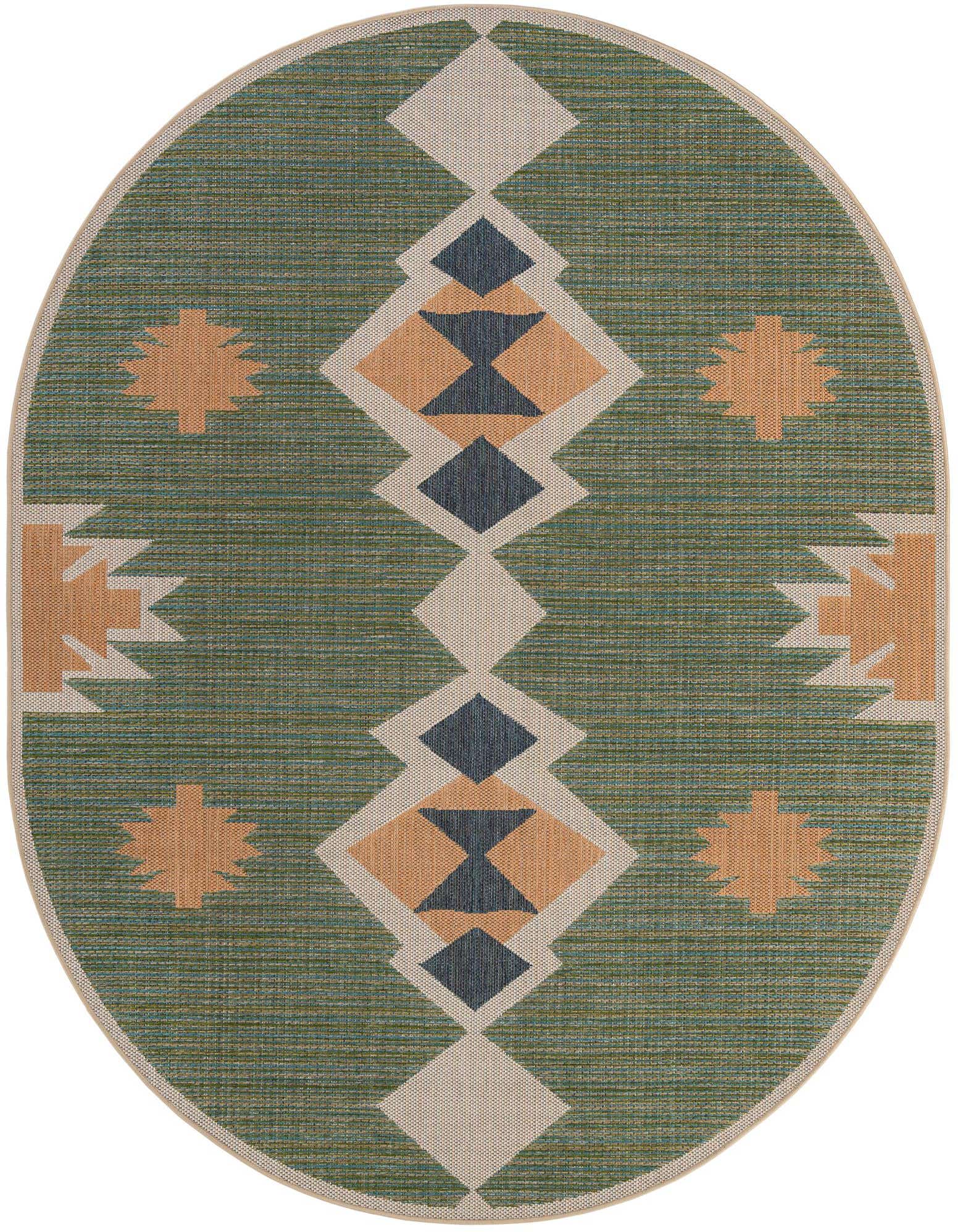 7' 10 x 10' Easy-Clean Baja Indoor / Outdoor Oval Rug