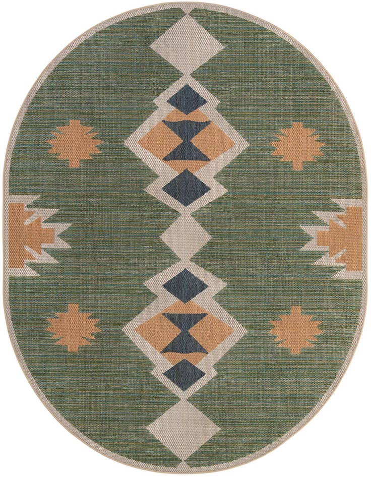Detail image of 7' 10 x 10' Easy-Clean Baja Indoor / Outdoor Oval Rug