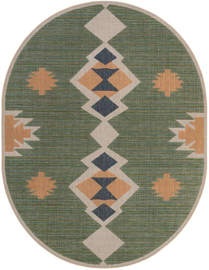 7' 10 x 10' Easy-Clean Baja Indoor / Outdoor Oval Rug