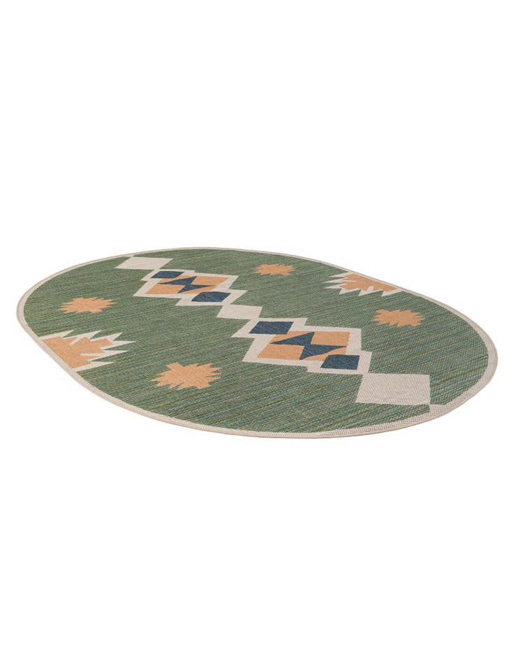 Detail image of 7' 10 x 10'  Washable Baja Indoor / Outdoor Oval Rug