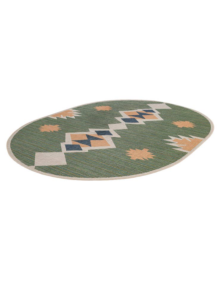 Detail image of 7' 10 x 10'  Washable Baja Indoor / Outdoor Oval Rug