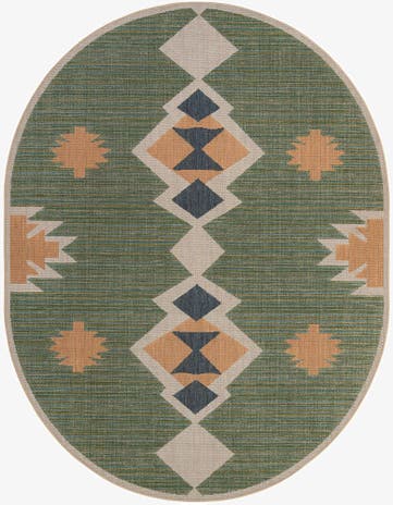 7' 10 x 10' Easy-Clean Baja Indoor / Outdoor Oval Rug