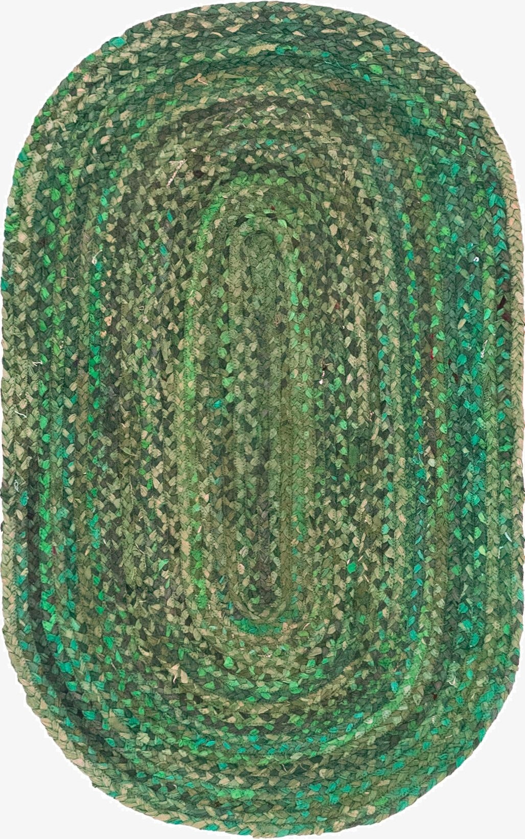 3' 3 x 5' 1  Hand Braided Chindi Oval Rug