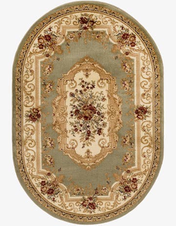 Green Chateau Oval Rug