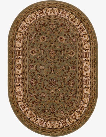 Green Classic Agra Oval Rug
