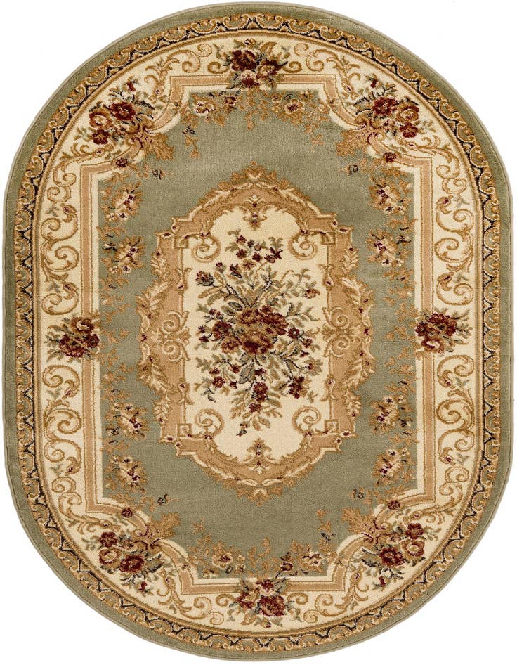 Detail image of 4' x 6' Classic Aubusson Oval Rug