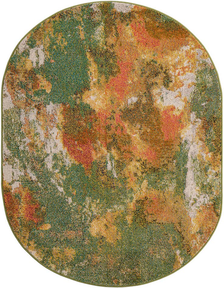 Detail image of 4' 1 x 6' 1 Washable Haerfest Oval Rug