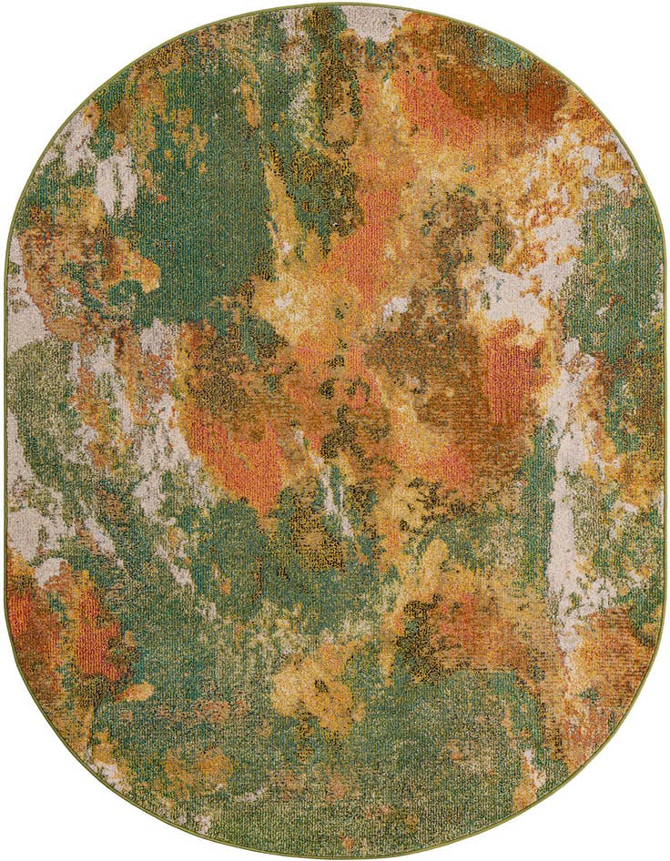 Detail image of 5' 3 x 7' 10 Washable Haerfest Oval Rug