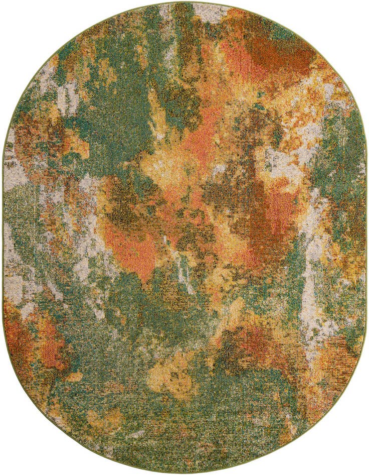 Detail image of 6' 1 x 9' Washable Haerfest Oval Rug