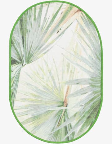 2' x 3' 1 Easy-Clean Jill Zarin Caribbean Indoor / Outdoor Oval Rug