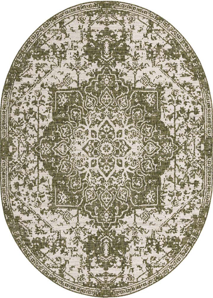 7' 10 x 10' Easy-Clean Jill Zarin Dubai Indoor / Outdoor Oval Rug