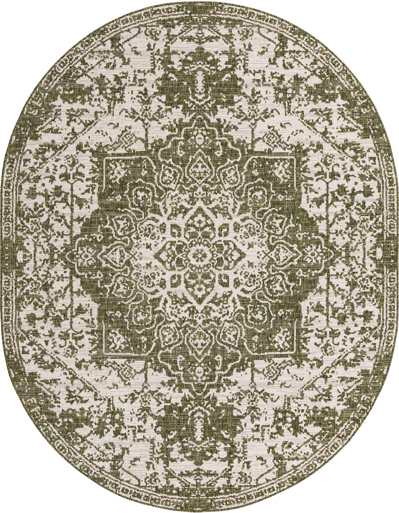7' 10 x 10' Easy-Clean Jill Zarin Dubai Indoor / Outdoor Oval Rug