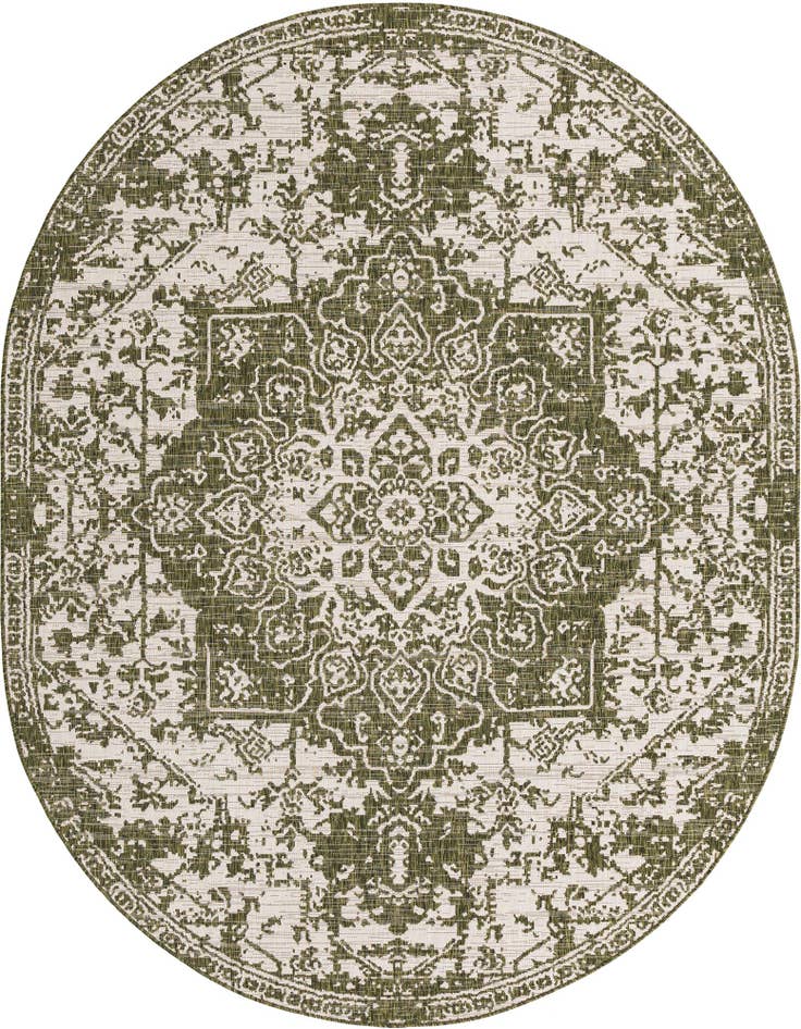 Detail image of 7' 10 x 10' Easy-Clean Jill Zarin Dubai Indoor / Outdoor Oval Rug