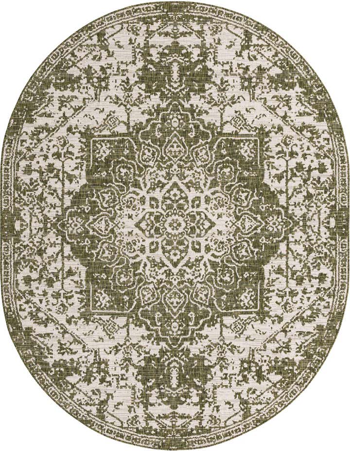 7' 10 x 10' Easy-Clean Jill Zarin Dubai Indoor / Outdoor Oval Rug