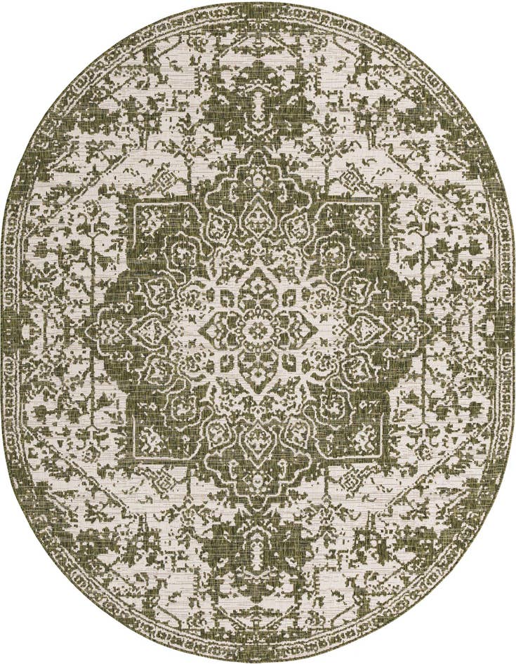 Detail image of 7' 10 x 10' Easy-Clean Jill Zarin Dubai Indoor / Outdoor Oval Rug