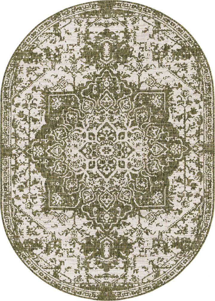5' 3 x 8' Easy-Clean Jill Zarin Dubai Indoor / Outdoor Oval Rug