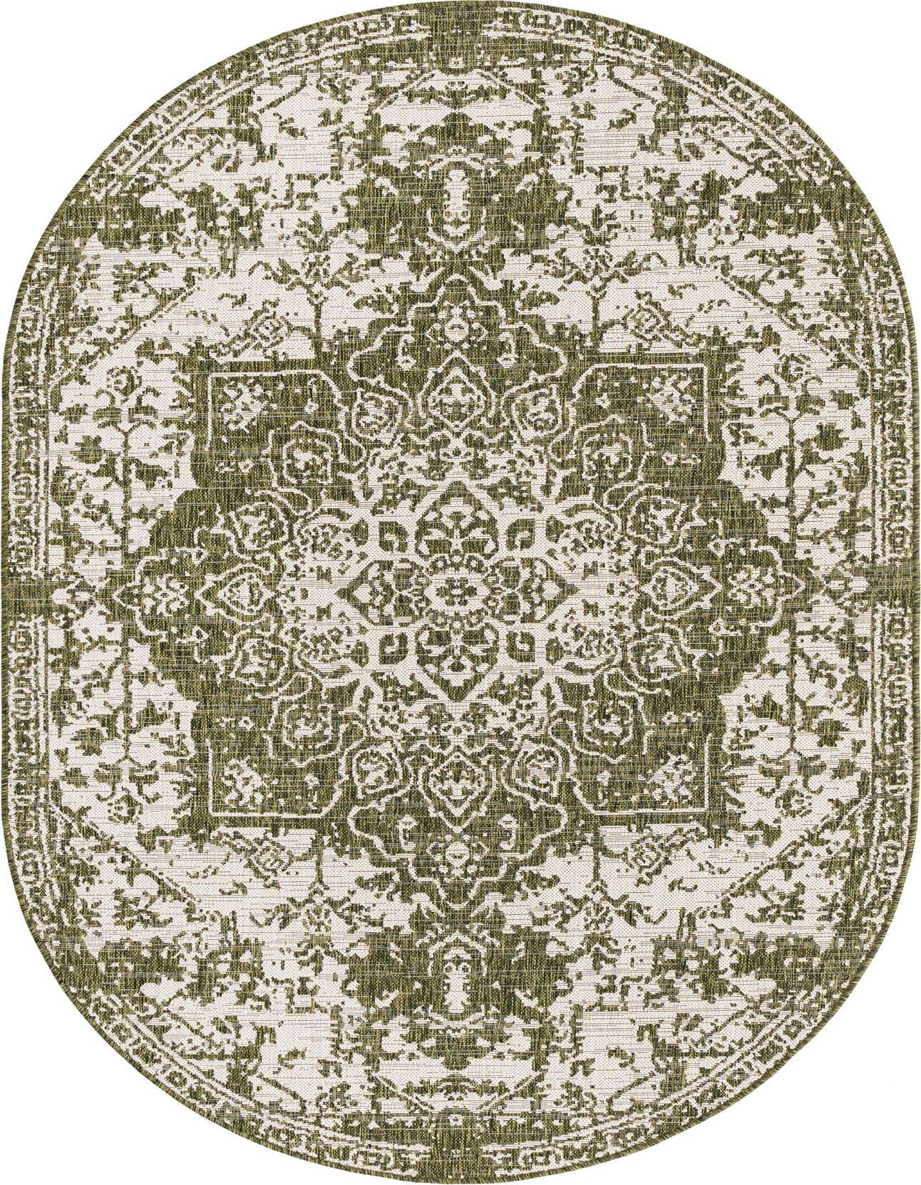5' 3 x 8' Easy-Clean Jill Zarin Dubai Indoor / Outdoor Oval Rug