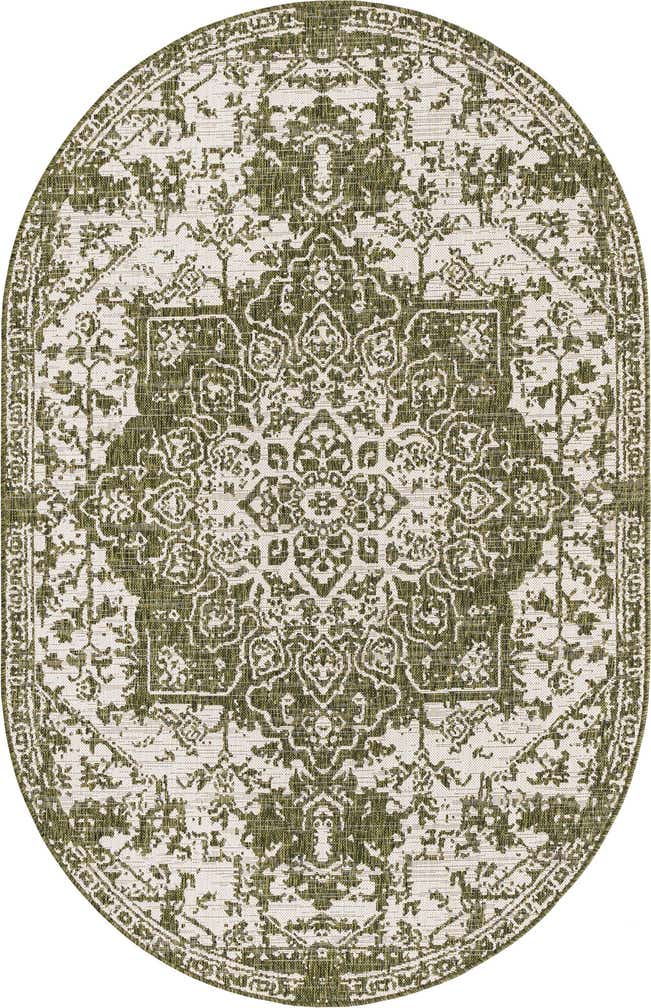 5' 3 x 8' Easy-Clean Jill Zarin Dubai Indoor / Outdoor Oval Rug