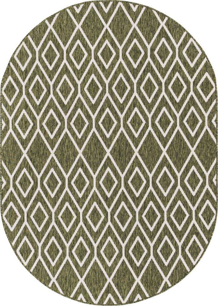 5' 3 x 8' Easy-Clean Jill Zarin Turks and Caicos Indoor / Outdoor Oval Rug