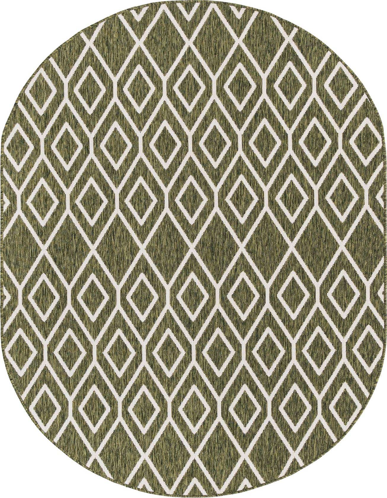 5' 3 x 8' Easy-Clean Jill Zarin Turks and Caicos Indoor / Outdoor Oval Rug