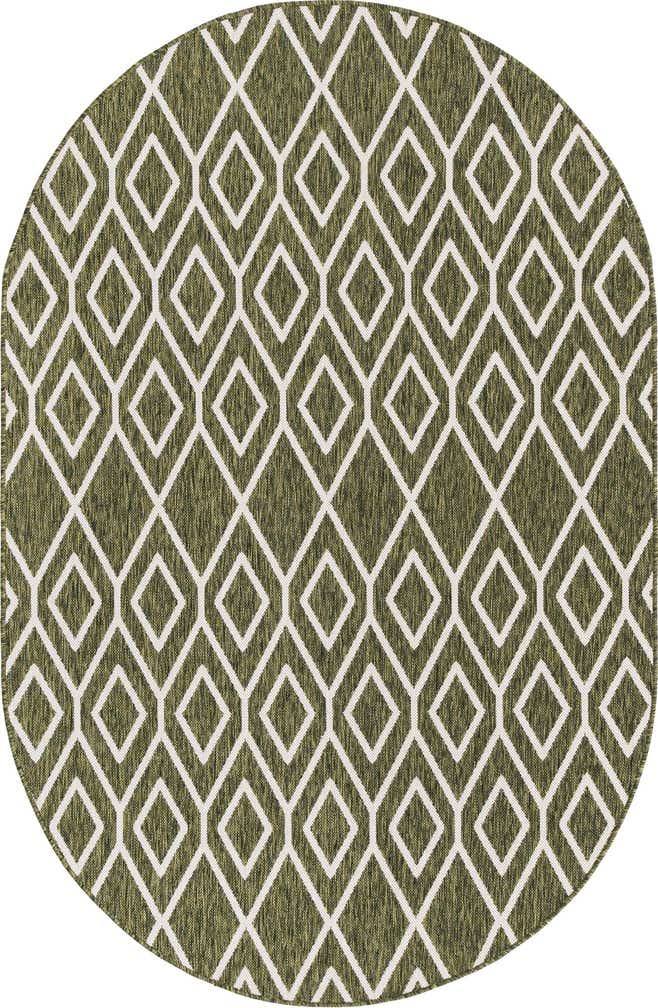 5' 3 x 8' Easy-Clean Jill Zarin Turks and Caicos Indoor / Outdoor Oval Rug