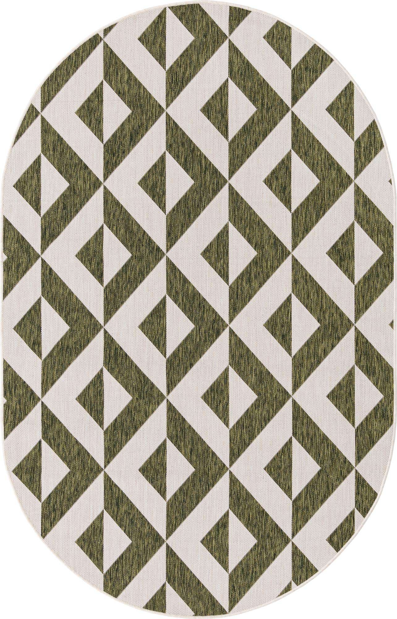 5' 3 x 8' Easy-Clean Jill Zarin Napa Indoor / Outdoor Oval Rug