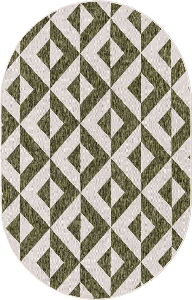 5' 3 x 8' Easy-Clean Jill Zarin Napa Indoor / Outdoor Oval Rug