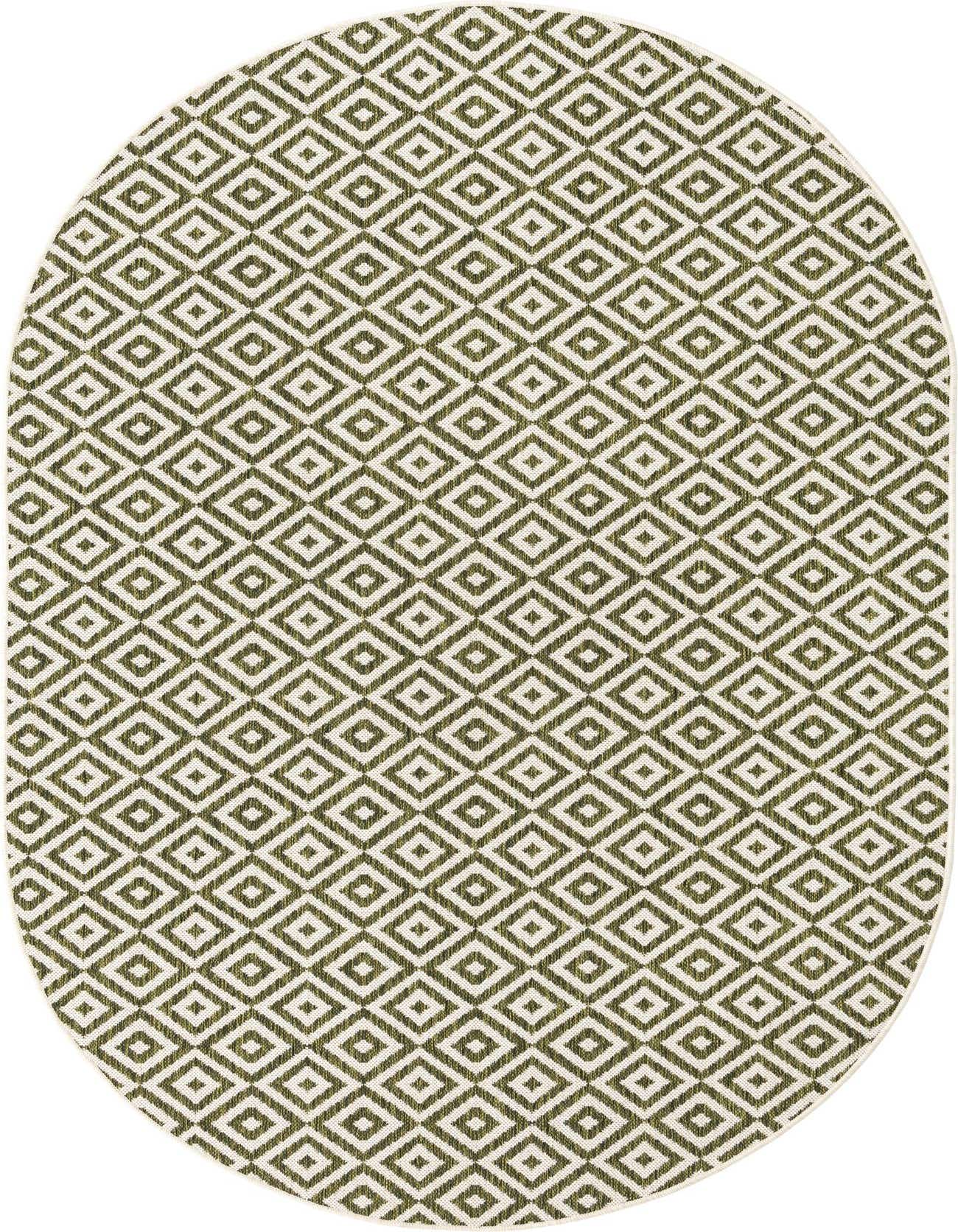 5' 3 x 8' Easy-Clean Jill Zarin Costa Rica Indoor / Outdoor Oval Rug