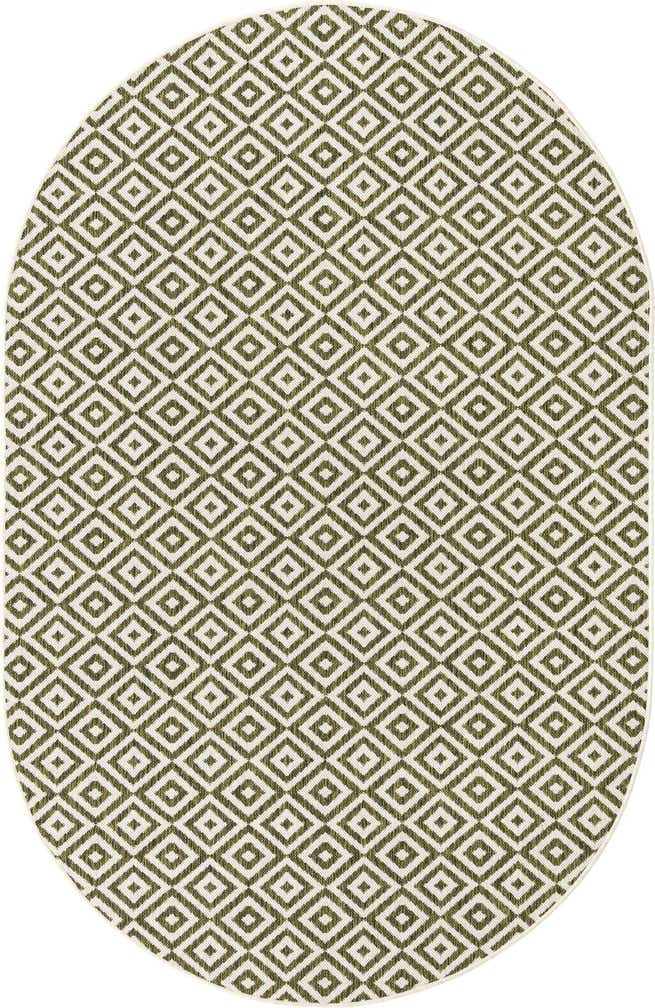 5' 3 x 8' Easy-Clean Jill Zarin Costa Rica Indoor / Outdoor Oval Rug