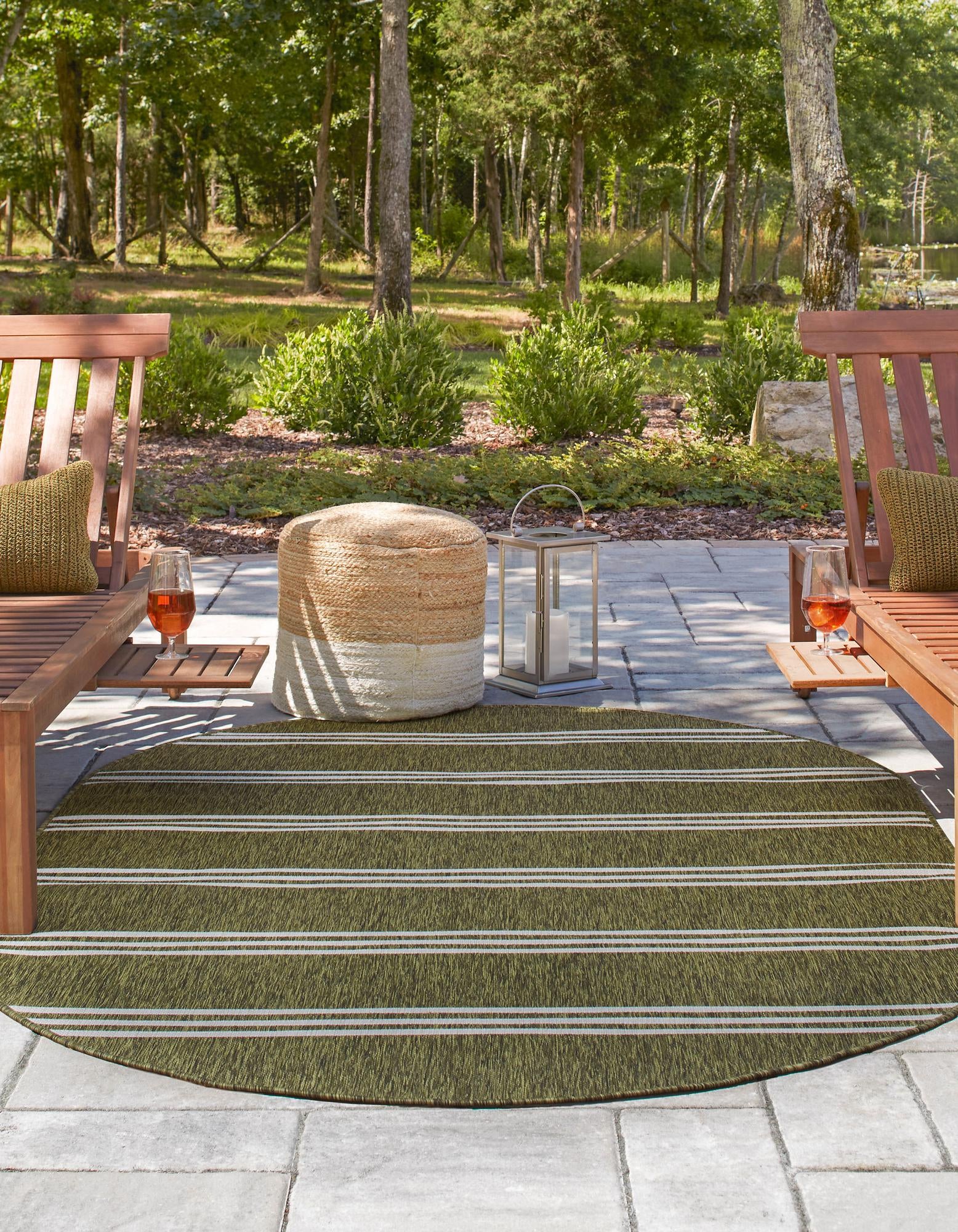 Green 160cm x 245cm Jill Zarin Anguilla Indoor / Outdoor Oval Rug AU Rugs