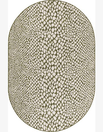 Green Easy-Clean Jill Zarin Cape Town Indoor / Outdoor Oval Rug