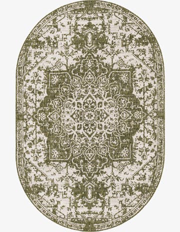 5' 3 x 8' Easy-Clean Jill Zarin Dubai Indoor / Outdoor Oval Rug