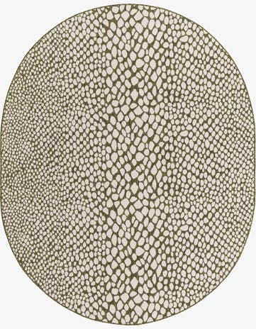 Green Easy-Clean Jill Zarin Cape Town Indoor / Outdoor Oval Rug