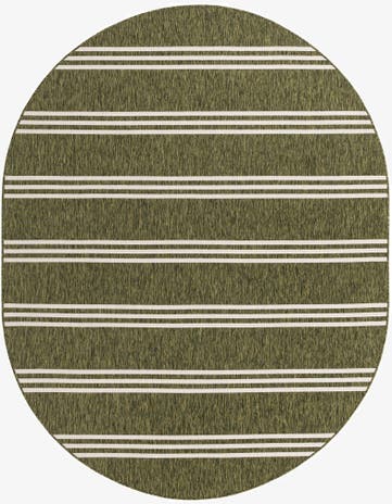 Green Easy-Clean Jill Zarin Anguilla Indoor / Outdoor Oval Rug