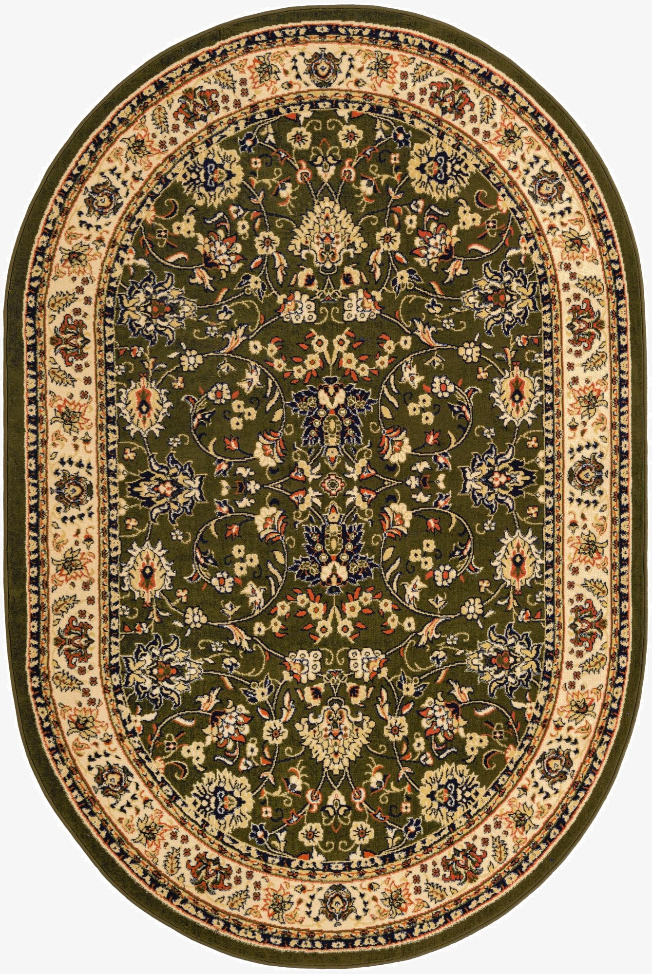 6' x 9' Kashan Design Oval Rug