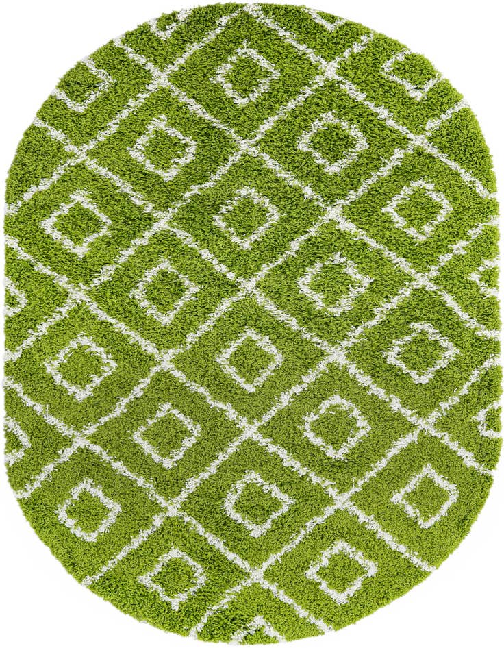 Detail image of 5' 3 x 8' Lattice Shag Oval Rug