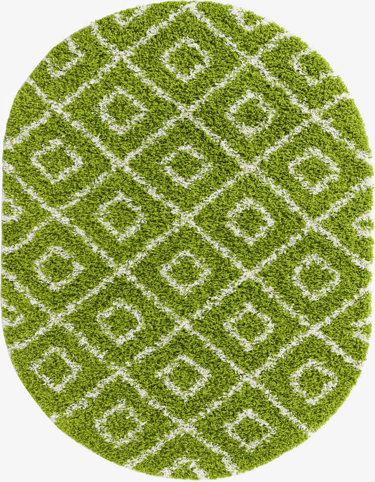 Detail image of 4' x 6' Lattice Shag Oval Rug