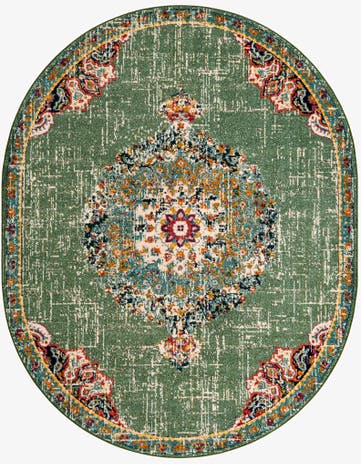 Green Madeline Oval Rug