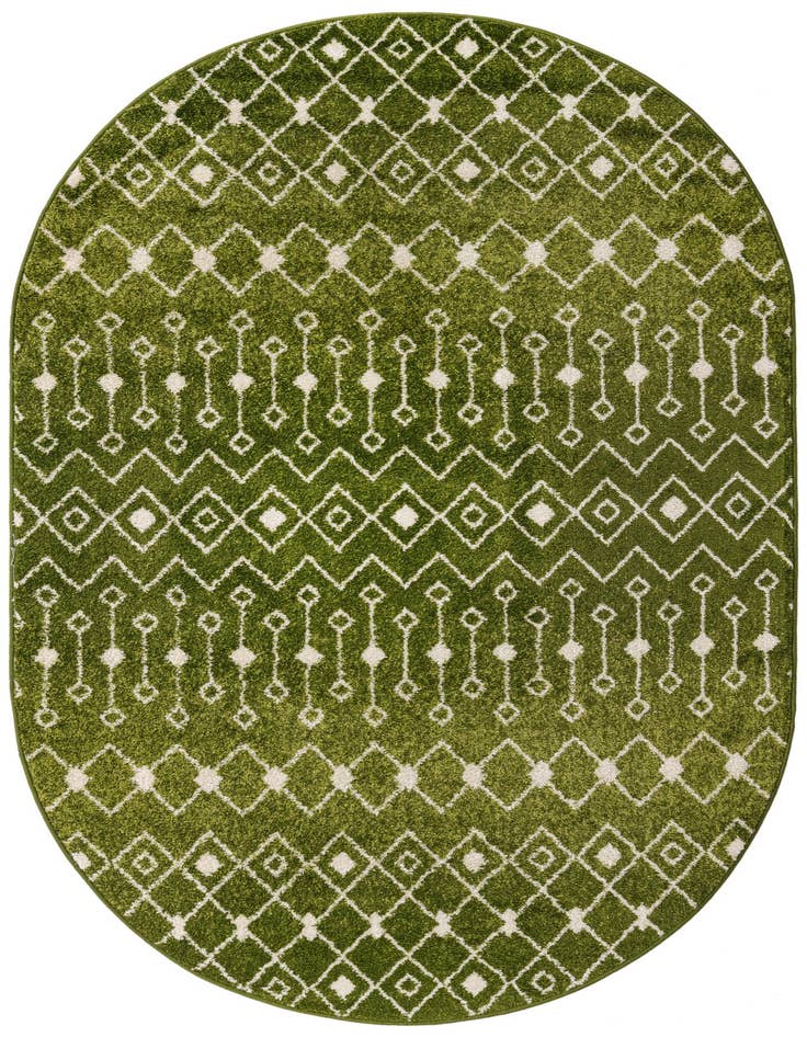 Detail image of 5' 3 x 8' Moroccan Trellis Oval Rug
